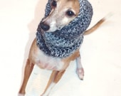 Italian Greyhound (Small Dog) Snood or Neck Warmer in Stormy Skies.