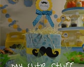 Cute Diaper Cake - Baby Shower - Nursery Gift - Mustache Theme