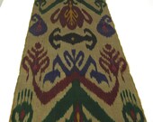 Hand woven and hand dyed natural silk cotton ikat beautiful fabric by the yard