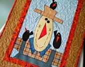 Quilted Scarecrow, Seasonal Wall Quilt, Applique, Handmade