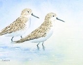Art Online Original Watercolor Paintings 4 x 6, Sandpipers
