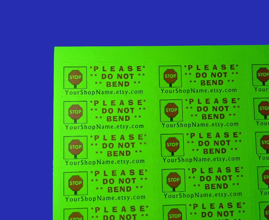 30 Personalized DO NOT BEND Labels. 1 Sheet of Neon Green 1-Inch Labels. Color. 3616