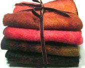 Hand dyed wool felt sheets - Cherry Orchard - 100% wool felt bundle