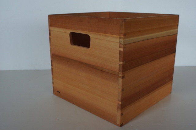 Wood Cedar Crate for 12 inch Vinyl LP Record Storage