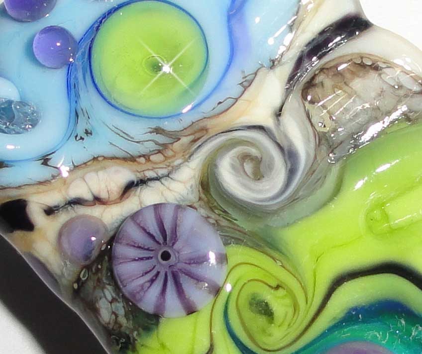 Tranquility ....An ORIGINAL "Sea Bead" by Beatlebaby Glassworks.....Handmade Lampwork Glass Organic Focal SRA