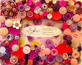 Purple & Pink Button Picture Frame for 4"x6" photo