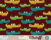 1.1 YARD (1 meter) Organic jersey fabric 'crocodiles' by bora