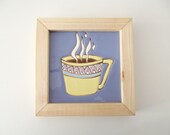 Ceramic Tile in Wood Frame Kitchen Home Decor Unique Handmade Artisan Gift for Housewarming