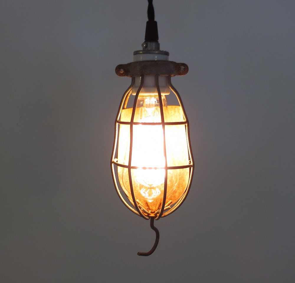 Union III. Industrial Bulb Cage PENDANT made NEW