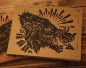 Bush Hog - Alternative Block Print