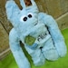 Premium Little Brother Mini Cookie Nummie Plush Monster in Blue Fur with Long Arms