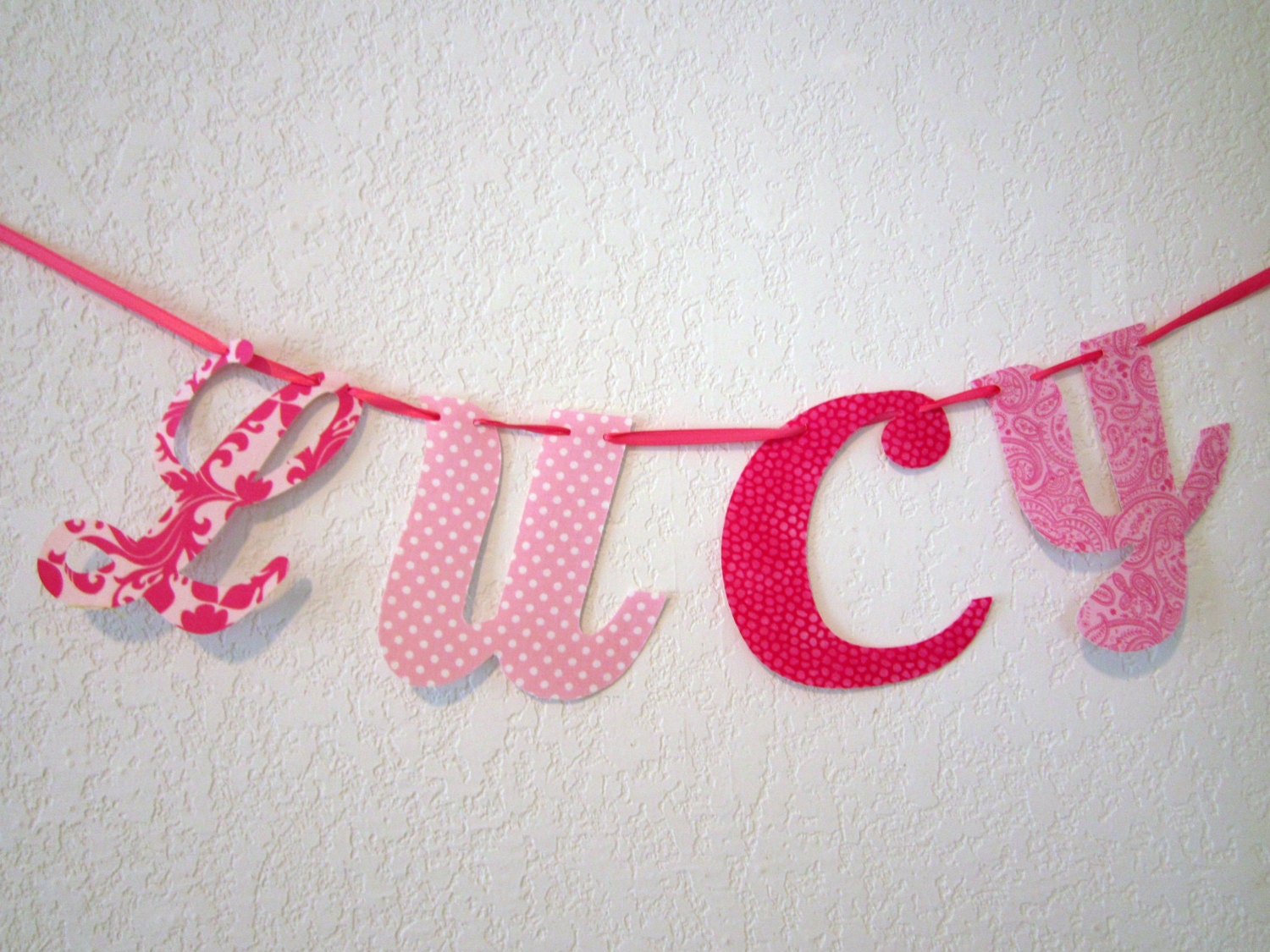 Fabric Name BANNER - Name garland- Name Decor- Name Banner- All Mixed Up style shown