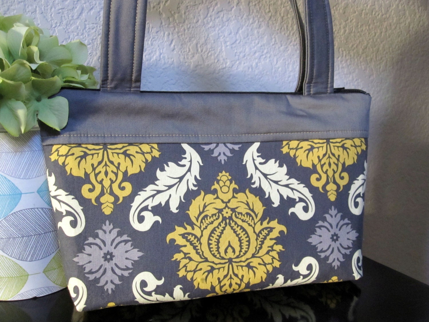 Joel Dewberry's Damask Zipper Bag including Matching Key Fob