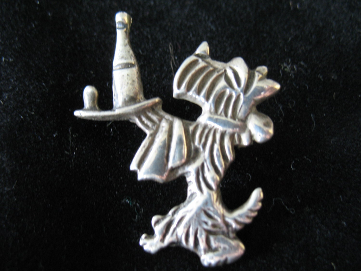 Vintage Mexico Silver Marked Scottie Butler Dog Brooch