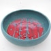 Red and Turquoise Bowl Handmade Stoneware Large Bowl Muddy Paws Pottery