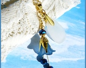 Sophistication - Crystal Flare - Scottish Sea Glass - Floral Accents - Necklace  DC 8503