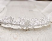 Amaya style024 Floral Alencon lace Crown