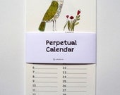 Perpetual Calendar - size 3,89 x 8,27 inches, (9,9 x 21 cm)