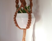 RESERVED FOR RUTHIE Modern Retro Hanging Macrame -  Chunky Large Jute Plant Hanger 70s