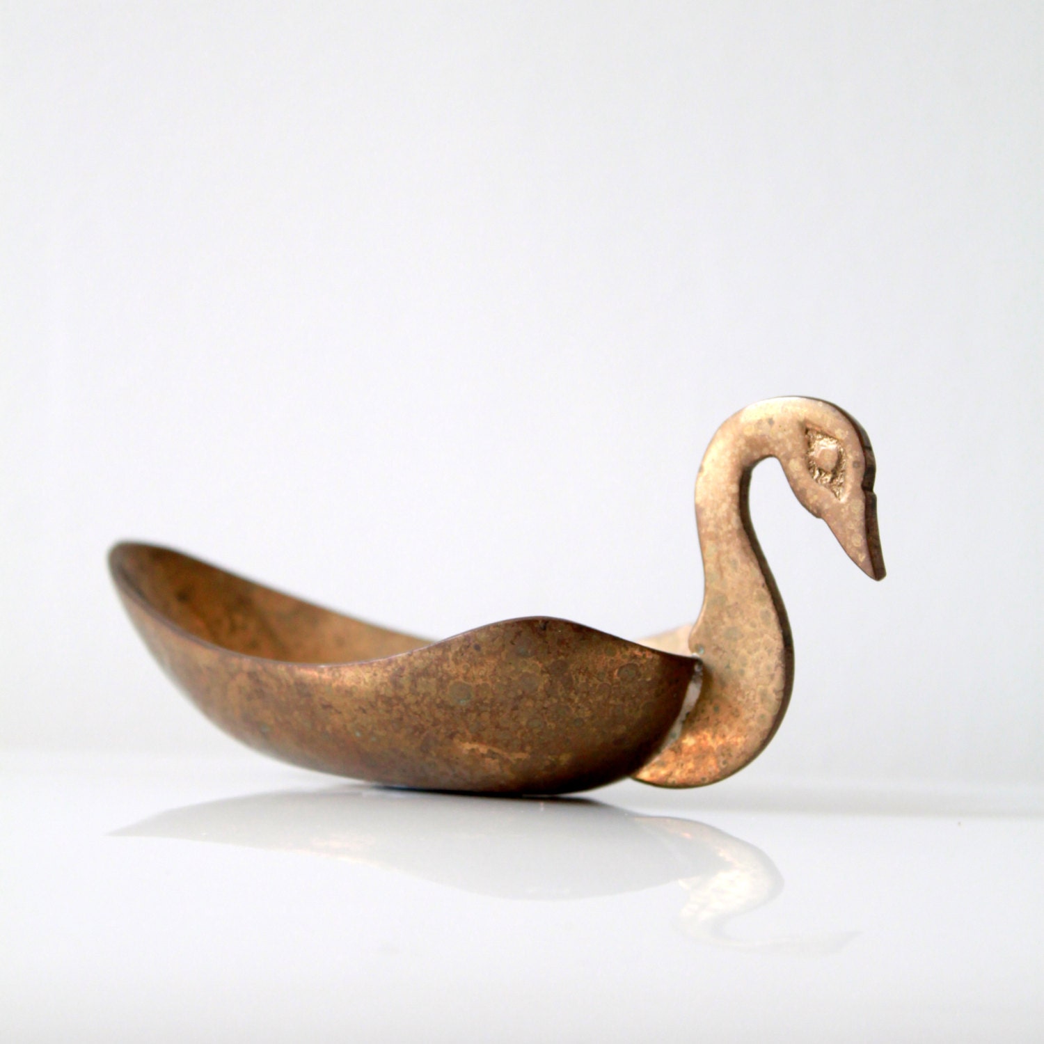 Vintage Brass Swan Dish - Ring Holder