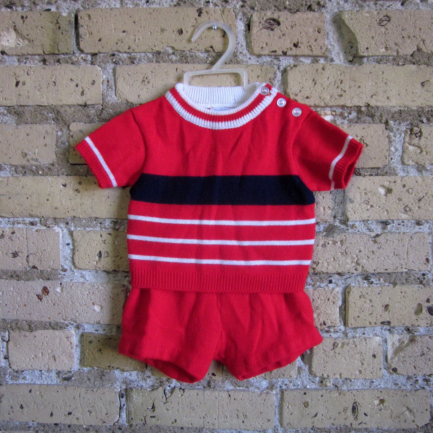 12M Knitted Two Pc Playwear 50s / Vintage Cloud Soft