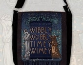 Art Nouveau , Doctor quote, TARDIS and the Weeping Angel Big shoulder bag