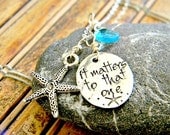 starfish necklace, hand stamped,
