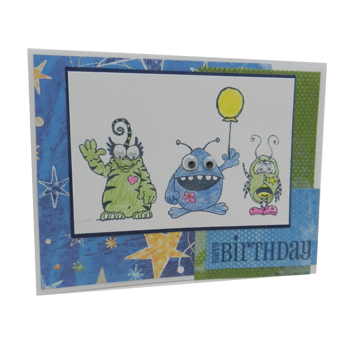 Buy e greeting cards for kids - Birthday Card - Monsters - Birthday Card for kids - Handmade