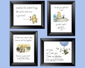 Classic Winnie the Pooh Quotes - set of 4 digital 5x7 prints, instant download