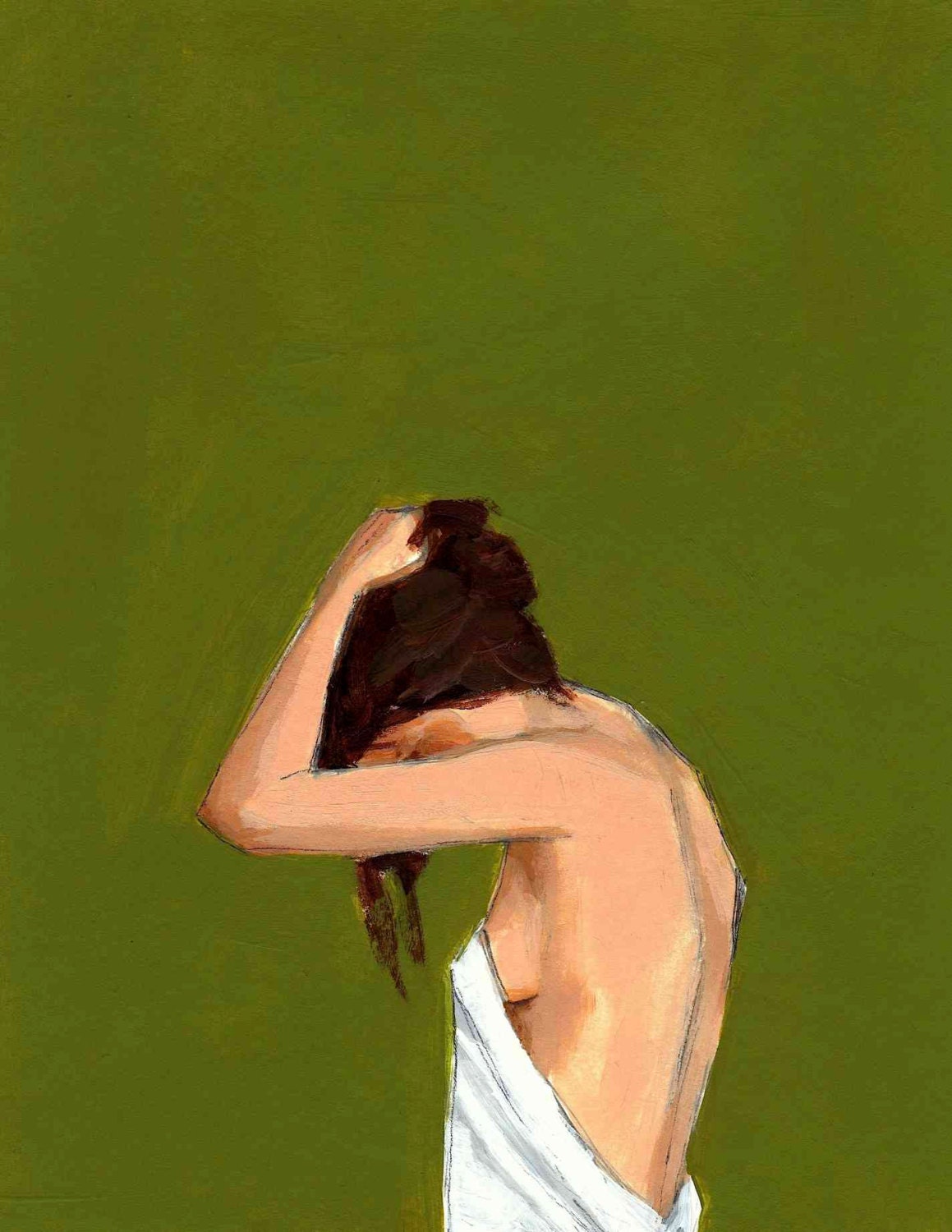 Fall . large giclee art print poster of original painting . 16 x 20 inches on 17 x 22 inch paper