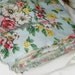 Hand Torn Vintage Ribbon . blue floral . 12 yards X 1/2 & 1 inch
