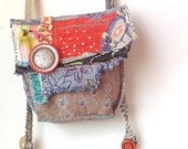 Artsy UpCycled Pouch Asymmetrical One of a Kind