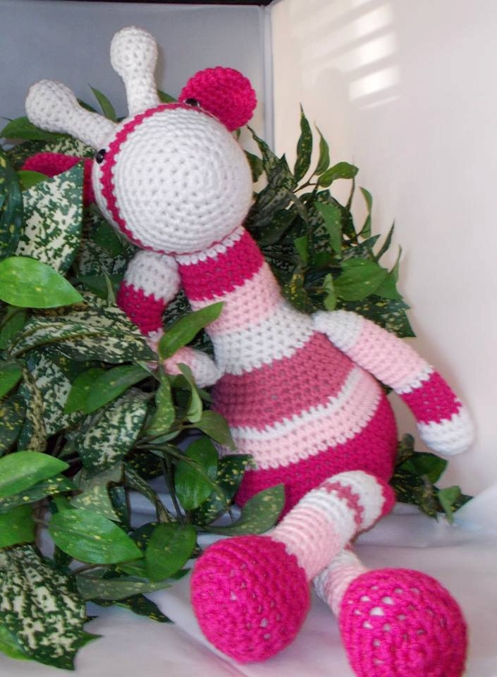 Geri the Giraffe Crochet Amigurumi doll toy shelf sitter