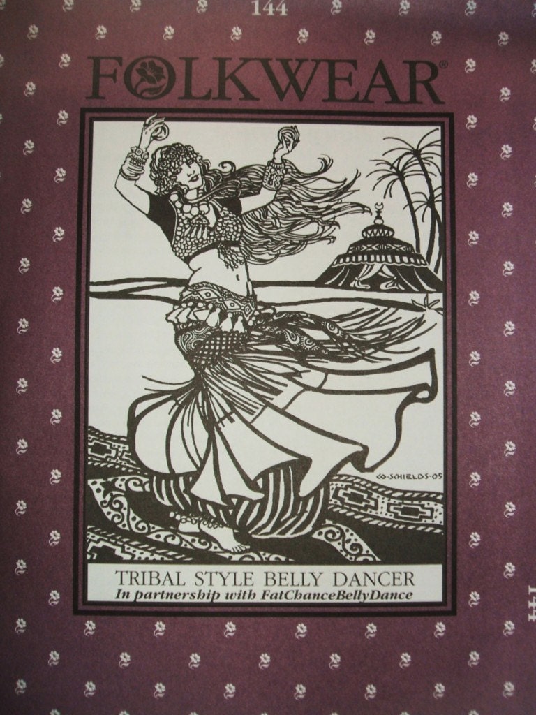 Folkwear 144 Tribal Style Belly Dancer Choli Pantaloons Sewing Costume Pattern