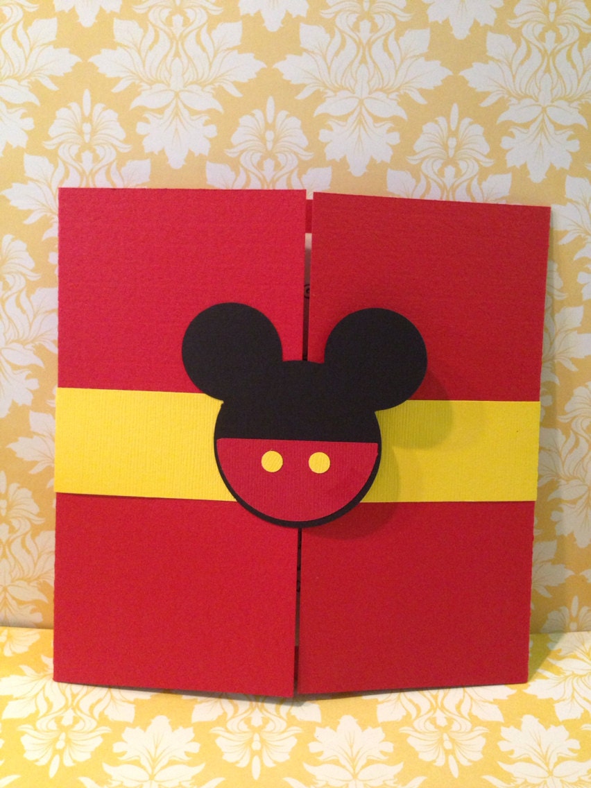 25 Mickey Mouse gatefold birthday invitations
