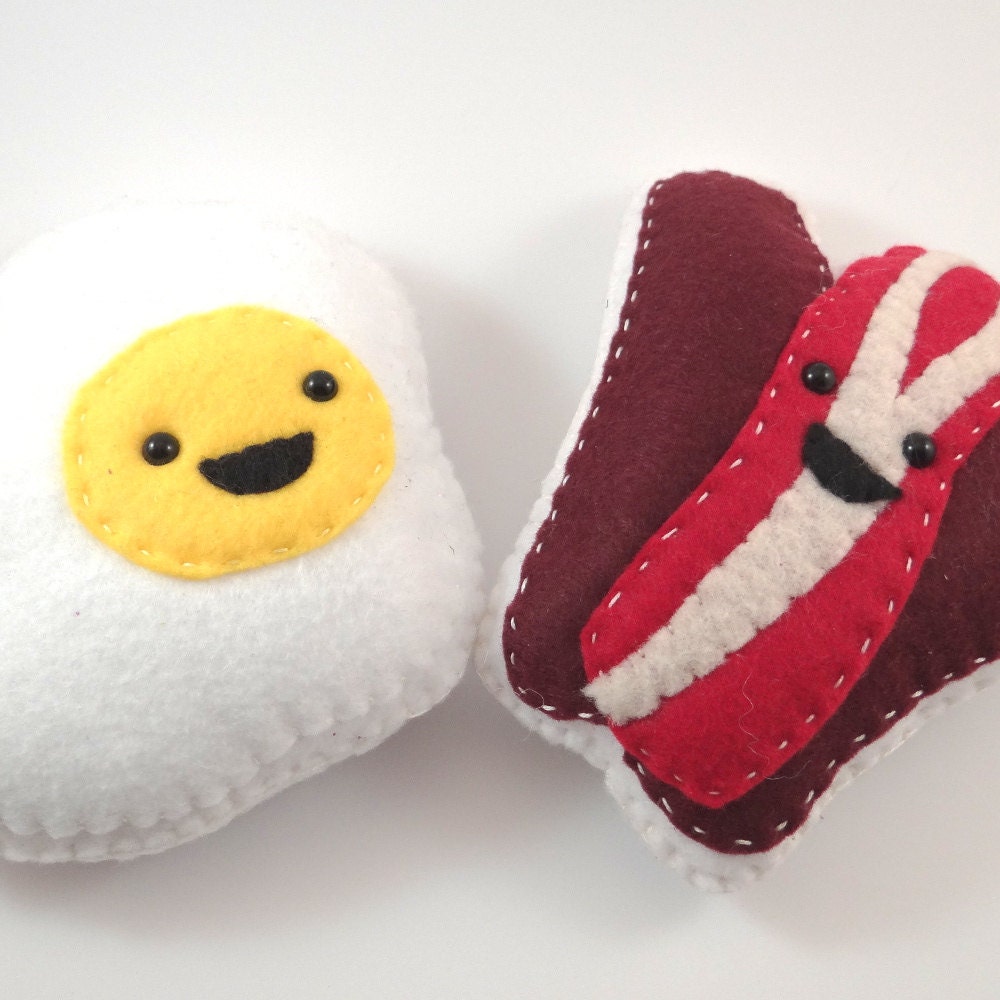 Bacon and Eggs:  Best Friends Forever OOAK Plush