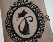 Cat Embroidered Vintage Kindle Cover