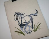 Kindle-Nook-ebook Sleeve-Embroidered Horse