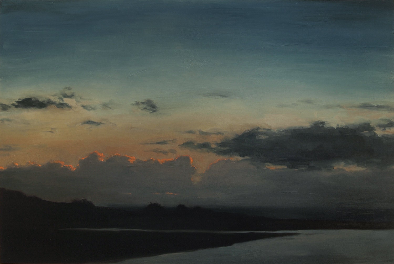After the Sunset, extra large giclee poster art print of original oil painting