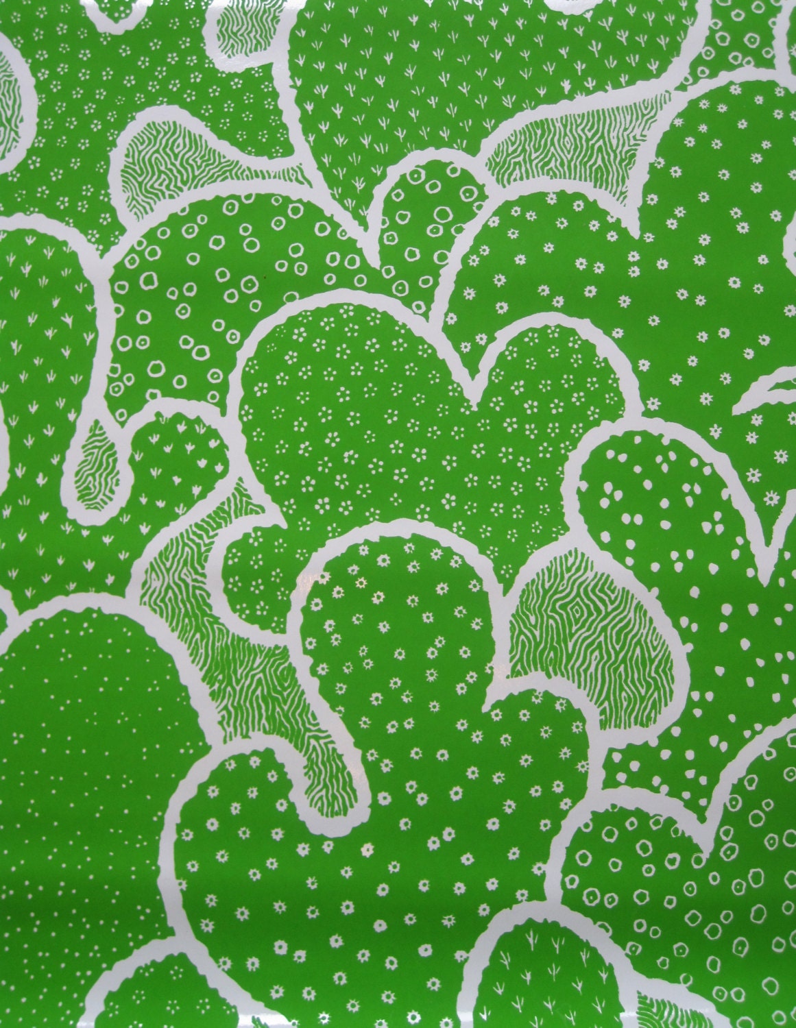 Vintage 70s Mod Decorator Wallpaper Perceptive Concepts Grass Green