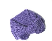 Hand Knit Headband/Ear Warmer - Purple