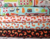 Bento box from Illustration Ink for Robert Kaufman, Half Yard bundle, 5 total
