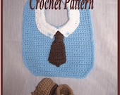 Little Man Bib and Bootie Crochet Pattern PDF- INSTANT DOWNLOAD