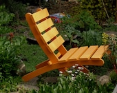 Brightly Colored Outdoor Wooden Chair  -  (color: Paprika Orange)