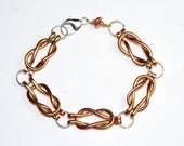 Celtic Love Knot Bracelet - Mixed Metal - Copper, Brass and Sterling Silver - Eternity