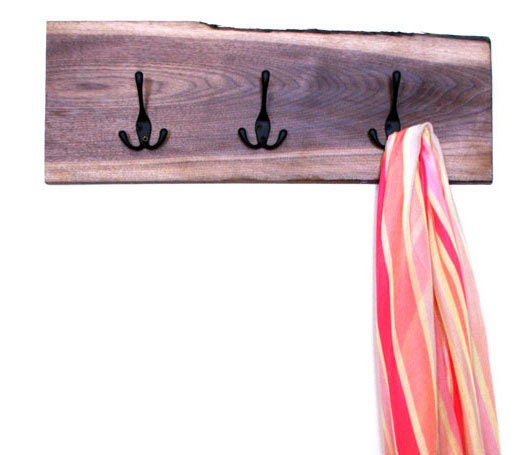 Rustic Coat Rack. Coat Hanger. 3 Hooks. Modern. Summer Cabin Decor. Ready to ship.