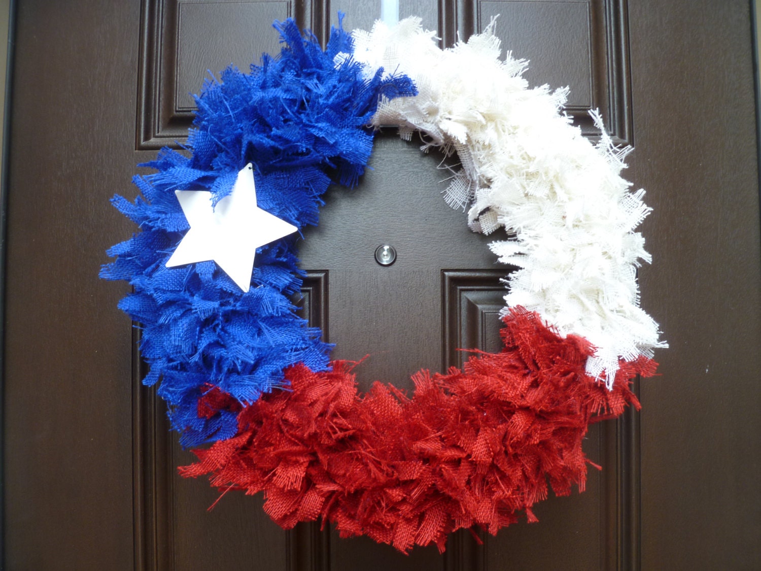18"  Texas Flag Burlap "Rag" Wreath