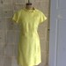 SALE Vintage 1960s Dress 60s Yellow Silk Cocktail Semi Formal Dress Embroidered Beaded Women Size Medium Large