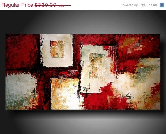 ART PAINTING SALE Art Original abstract Painting modern red painting art painting large painting 24 X 48