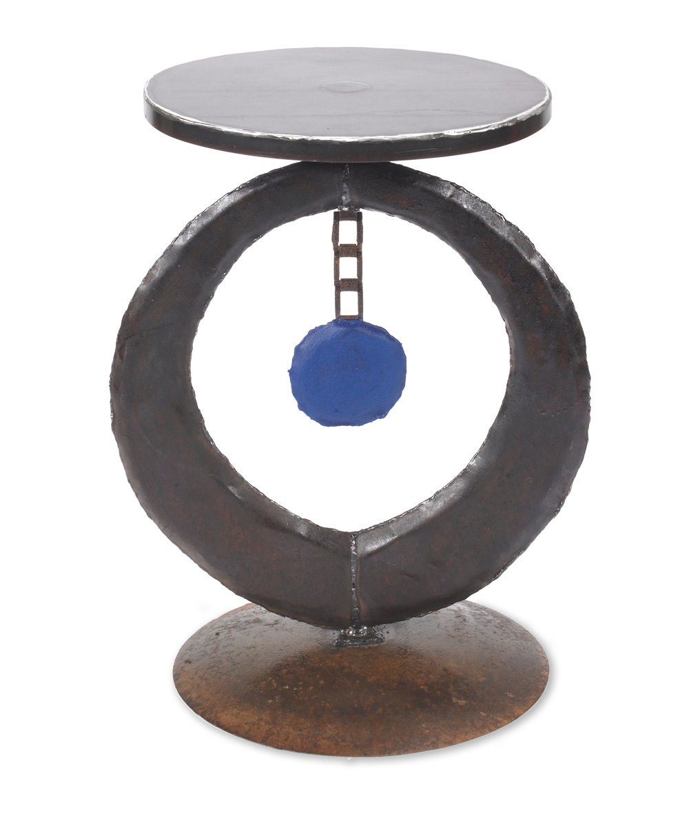 Metal Table Blue Circle